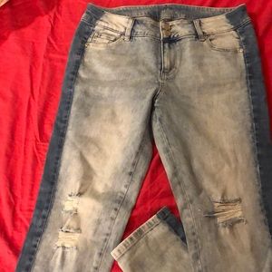 Light blue ripped jeans